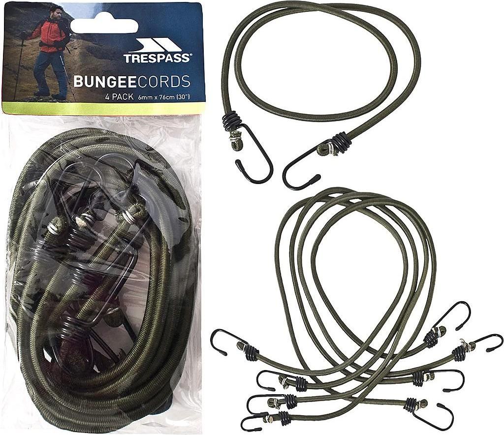 Trespass Bungee Seil Set - elastische Spanngurte 4 Stück mehrfarbig