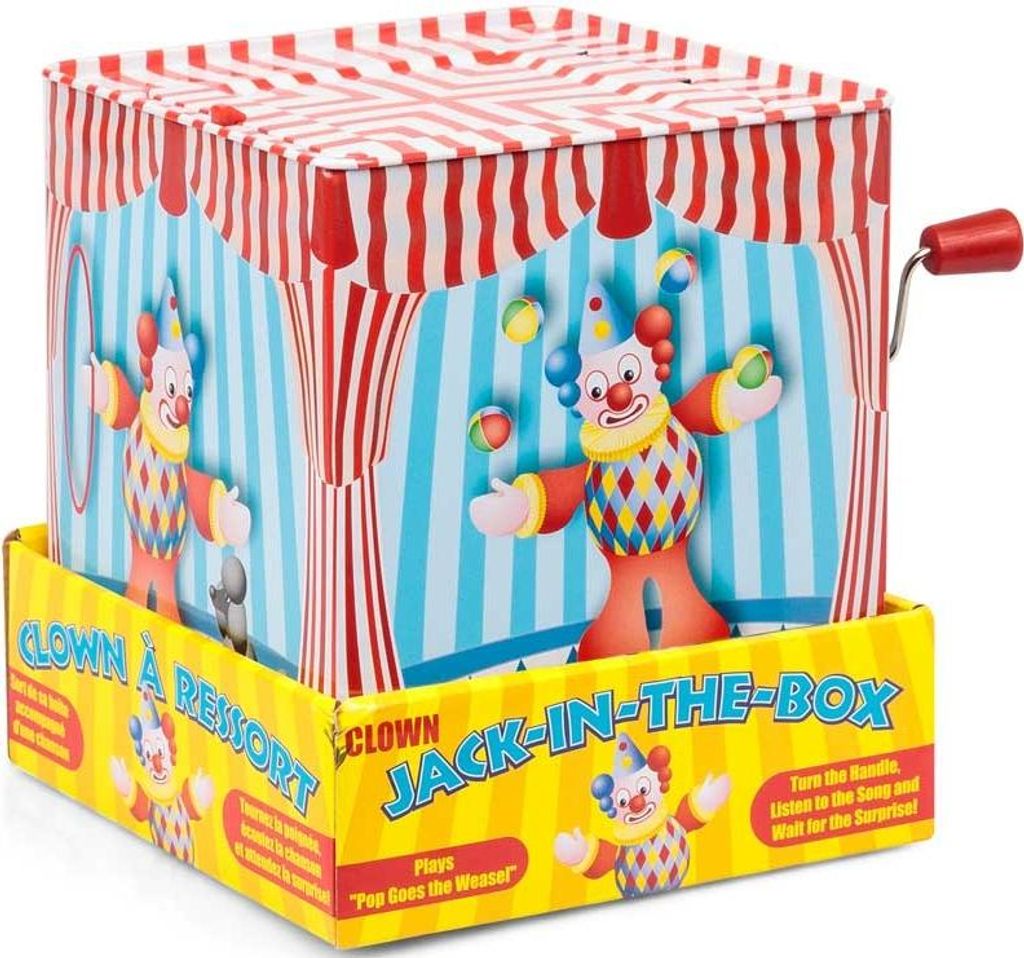 Tobar Clown Spielzeug Jack in the Box - klassisches Musikdosen-Clownspielzeug