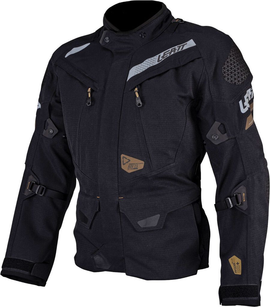 Leatt ADV DriTour 7.5 wasserdichte Motorrad-Textiljacke, schwarz/grau, 2XL