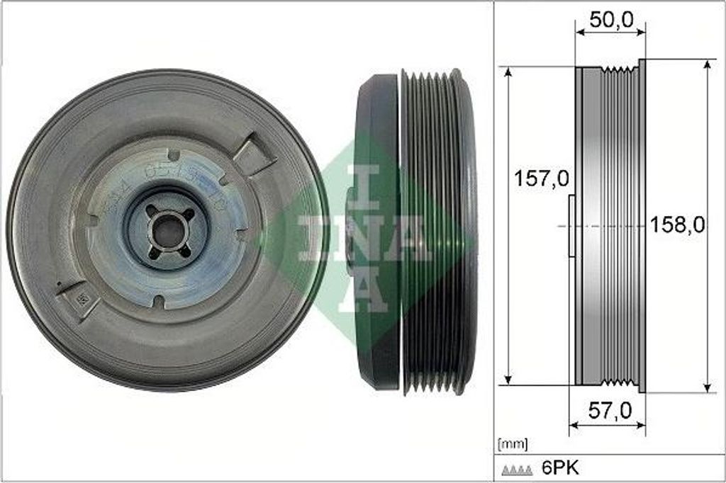 INA 544 0513 10 Riemenscheibe Kurbelwelle für AUDI A4 B9 Produktbild 