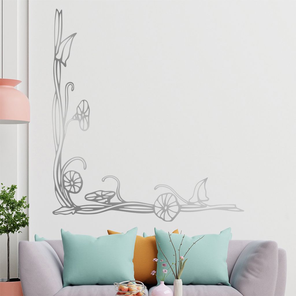 Blumen - Ranken Wandtattoo in 6 Größen - Wandaufkleber Wall Sticker - Dekoration, Küche, Wohnzimmer, Schlafzimmer, Badezimmer