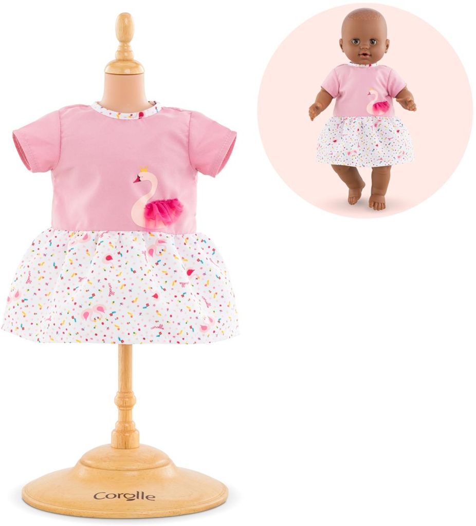Corolle MGP Kleid Schwan, Puppenkleid, Kleidung, Puppenkleidung, Puppe, für alle 36 cm Babypuppen, 9000140590