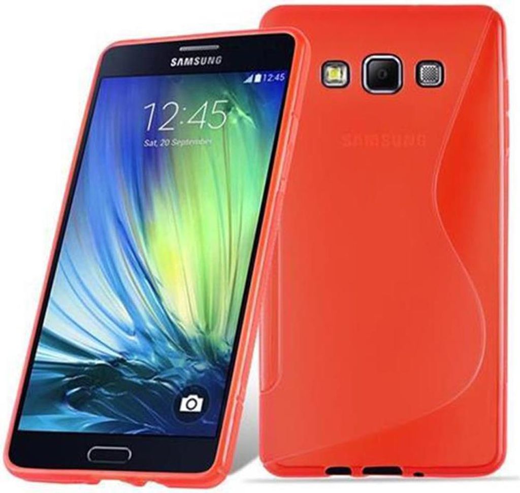 Cadorabo Schutzhülle für Samsung Galaxy A7 2015 Hülle in Rot Handyhülle Case TPU Silikon Etui