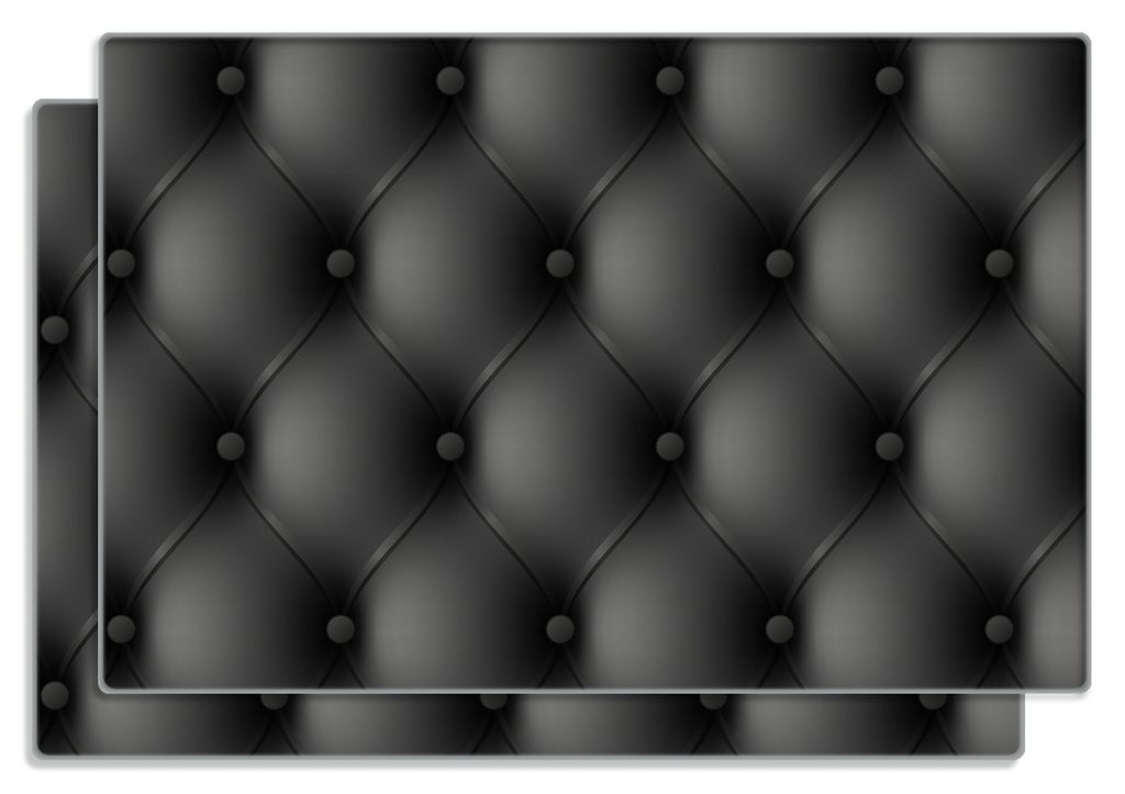 Wallario Frühstücksbrettchen 2er Set aus Glas, je 20 x 30 cm, mit rutschfesten Füßen, Motiv Schwarze Ledertür