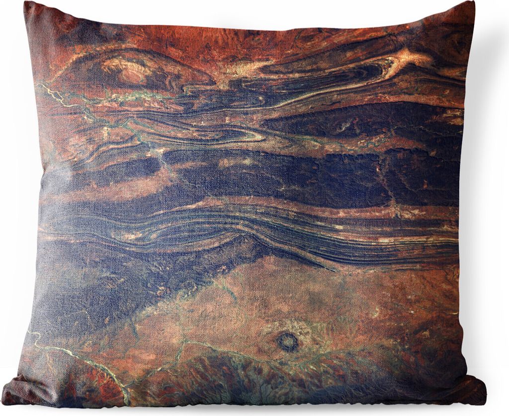 MuchoWow Outdoor Kissen - Satellitenbild der australischen Landschaft - 45x45 cm - Wetterfest - Lounge Kissen - Fotokissen - Dekoratives Kissen