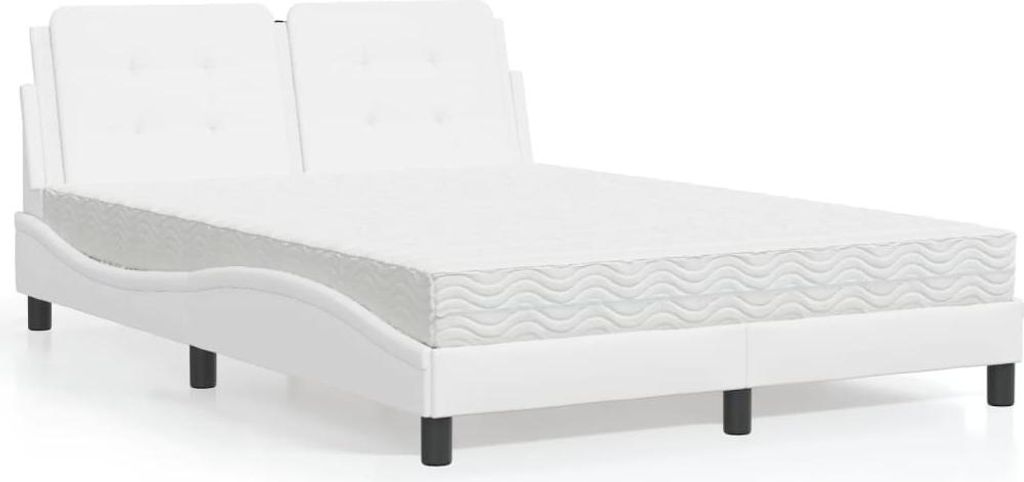 vidaXL Bettgestell ohne Matratze "Zadar" Weiß 120x200 cm Kunstleder