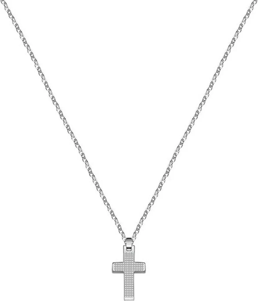 Bijou Homme : Collier Chaîne Acier et Pendentif Croix Motown SALS45