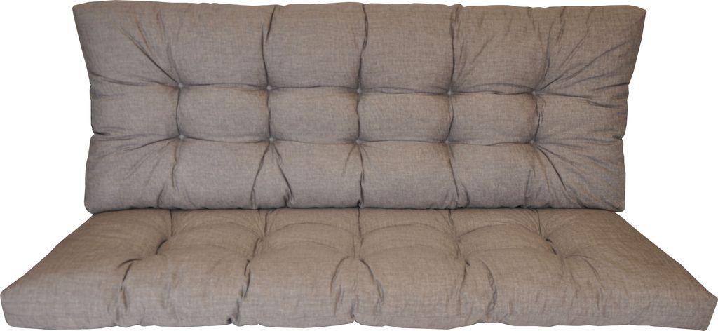 Premium Kissen , Polster für Hollywoodschaukel , Gartenschaukel , Gartenbank B 130 cm , Fb. Colore grigio (dunkel grau)