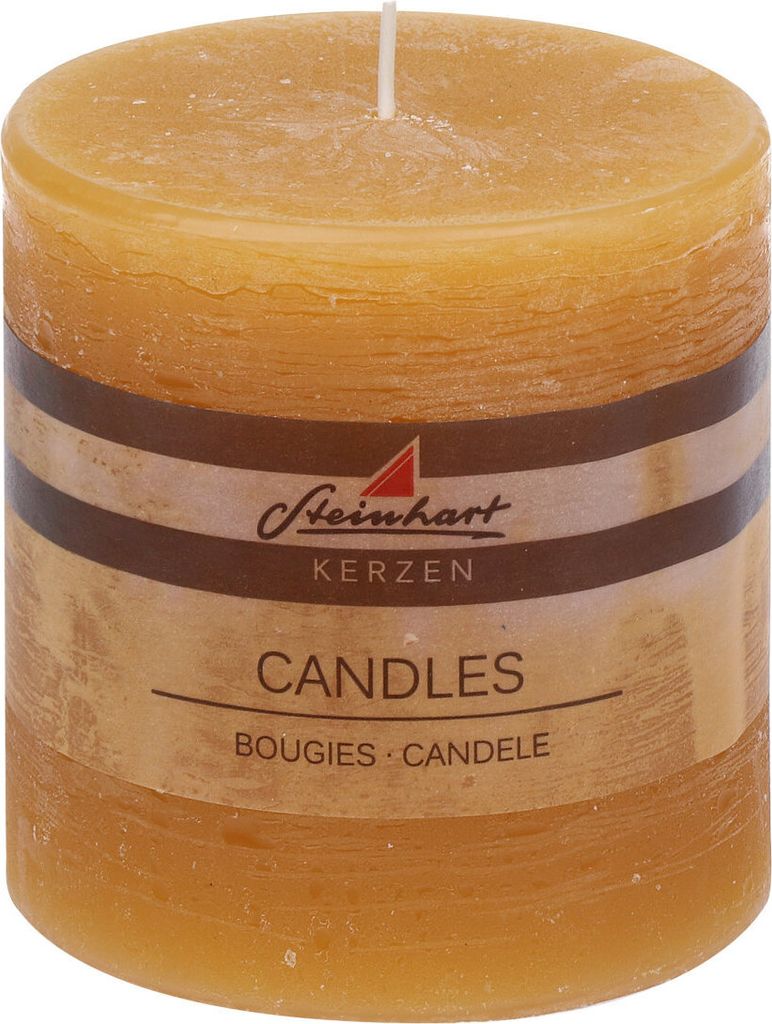 Stumpenkerze "Raureif" Honig 100/98 mm Steinhart Kerzen in RAL-Kerzen Güte Qualität