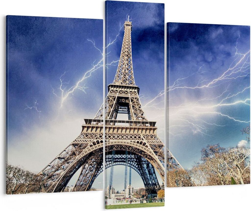 Bild auf Leinwand - Leinwandbild - Eiffle Paris Turm - 95x80cm - Wand Bild - Wanddeko - Wandbilder - Leinwanddruck - Bilder - Kunstdruck - Wanddeko...