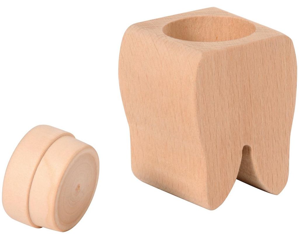 EDUPLAY 210245 Zahndose, Holz, 4 x 4 x 6 cm, natur Produktbild 