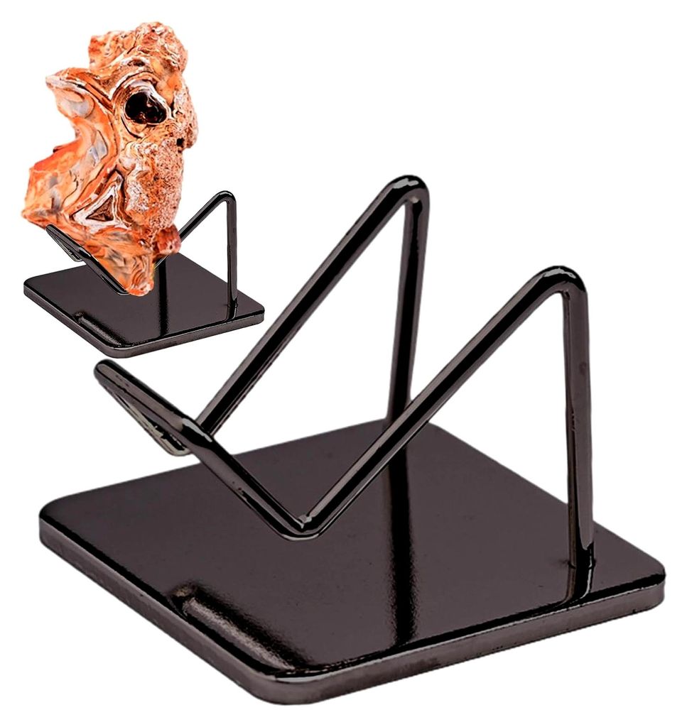 Servierständer für Mineralien und Kristalle aus Metall mit Basis