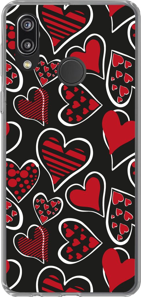 MuchoWow Handyhülle Schutzhülle Hülle für Telefoonhoesje Huawei P20 Lite (2020) Mädchen - Herz - Liebe - Muster - Mädchen - Kinder - Kind S...