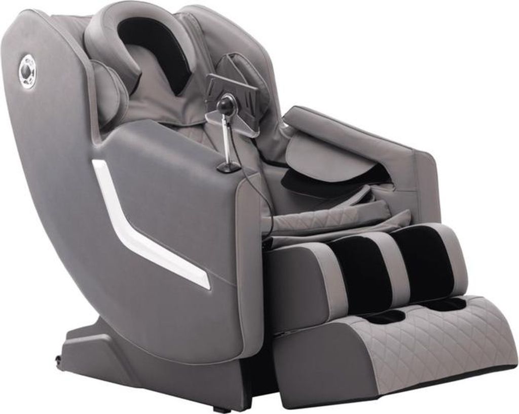 Happy Home Premium Massagesessel mit Zero Gravity Heizfunktion Bluetooth und Luftkissenmassage ca 145 x 73 x 97 cm Grau