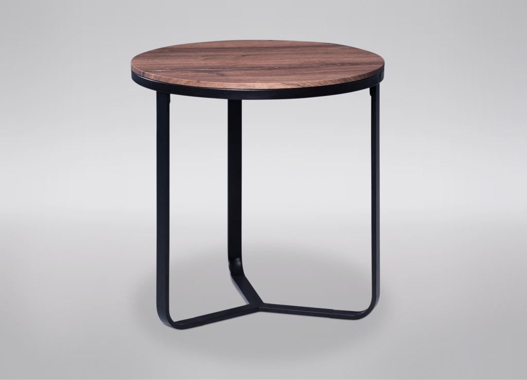 Couchtisch rund, Boston1,Metall schwarz , Zinneiche MDF Produktbild 