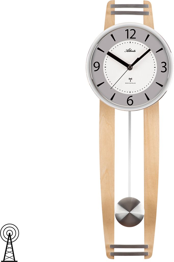 Atlanta 5106/30 Wanduhr Funk Funkwanduhr mit Pendel Produktbild 4