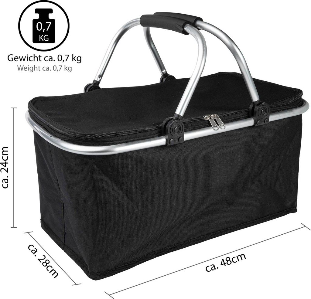 ONVAYA® Einkaufskorb faltbar mit Kühlfunktion | schwarz | Produktbild 2