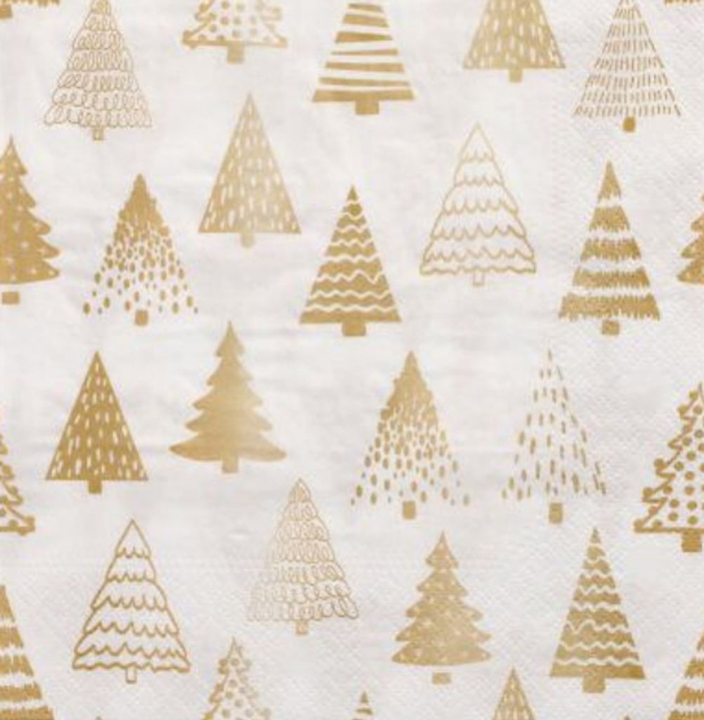 PAPSTAR Weihnachts-Motivservietten "Pine Forest" silber