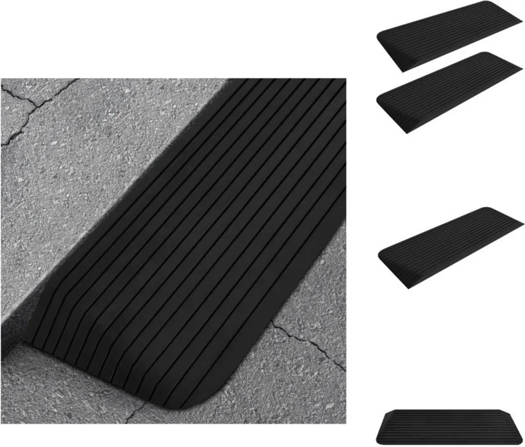 vidaXL Rampes de Seuil 2 pcs 110x41x5 cm en Caoutchouc de Haute Qualité