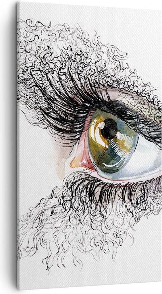 Bild auf Leinwand - Leinwandbild - Auge Menschliches Illustration Erwachsenen- - 45x80cm - Wand Bild - Wanddeko - Leinwanddruck - Bilder - Kunstdru...