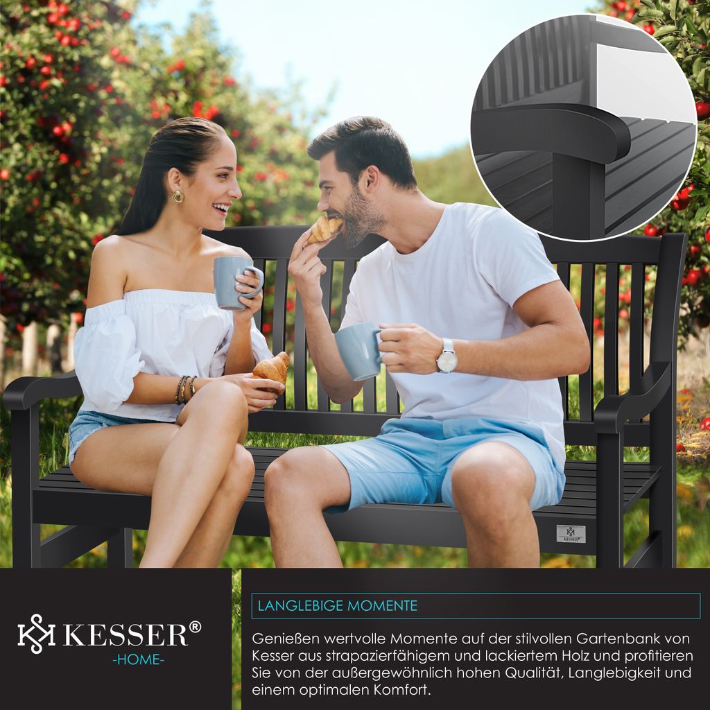 KESSER® Gartenbank Holz Holzbank wetterfest | Parkbank Produktbild 3