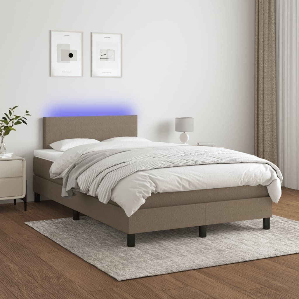 Maison Exclusive - Boxspringbett mit Matratze & LED Taupe 120x200 cm Stoff