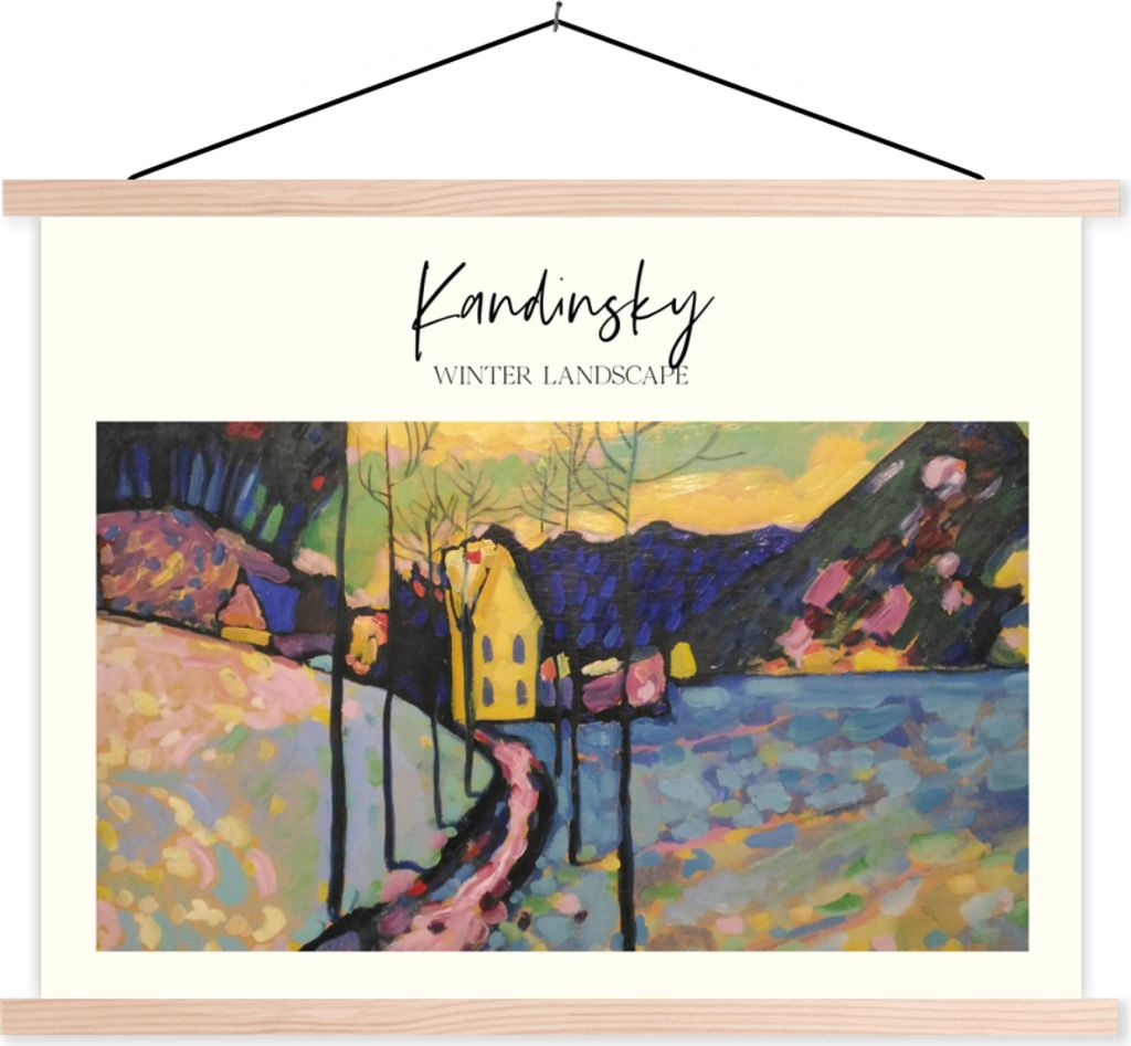MuchoWow Textilposter Kunst - Wassily Kandinsky - Winterlandschaft 40x30 cm mit holzfarbenen Rahmen - Bilder