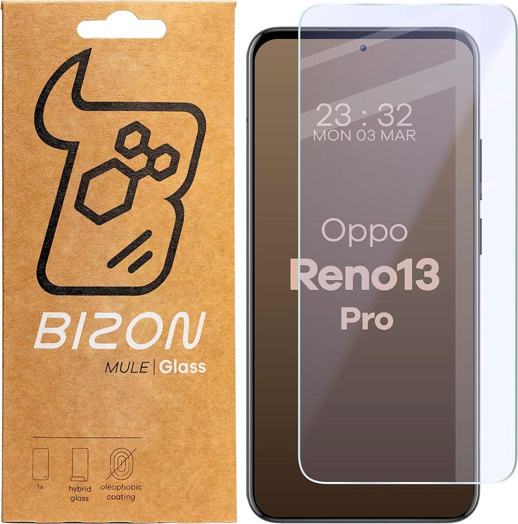 Elastyczne szkło hybrydowe Bizon Glass Mule do Oppo Reno13 Pro