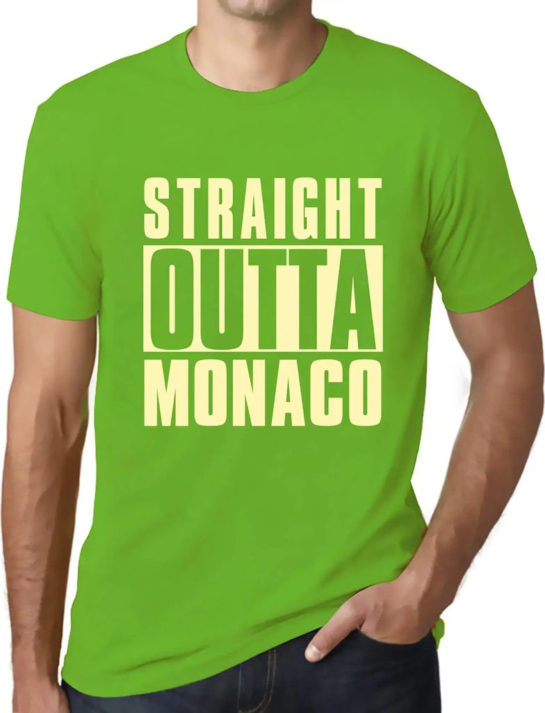 Herren Grafik T-Shirt Direkt aus Monaco – Straight Outta Monaco – Öko-Verantwortlich Vintage Jahrgang Kurzarm Lustige Druck Geburtstag Geschen...