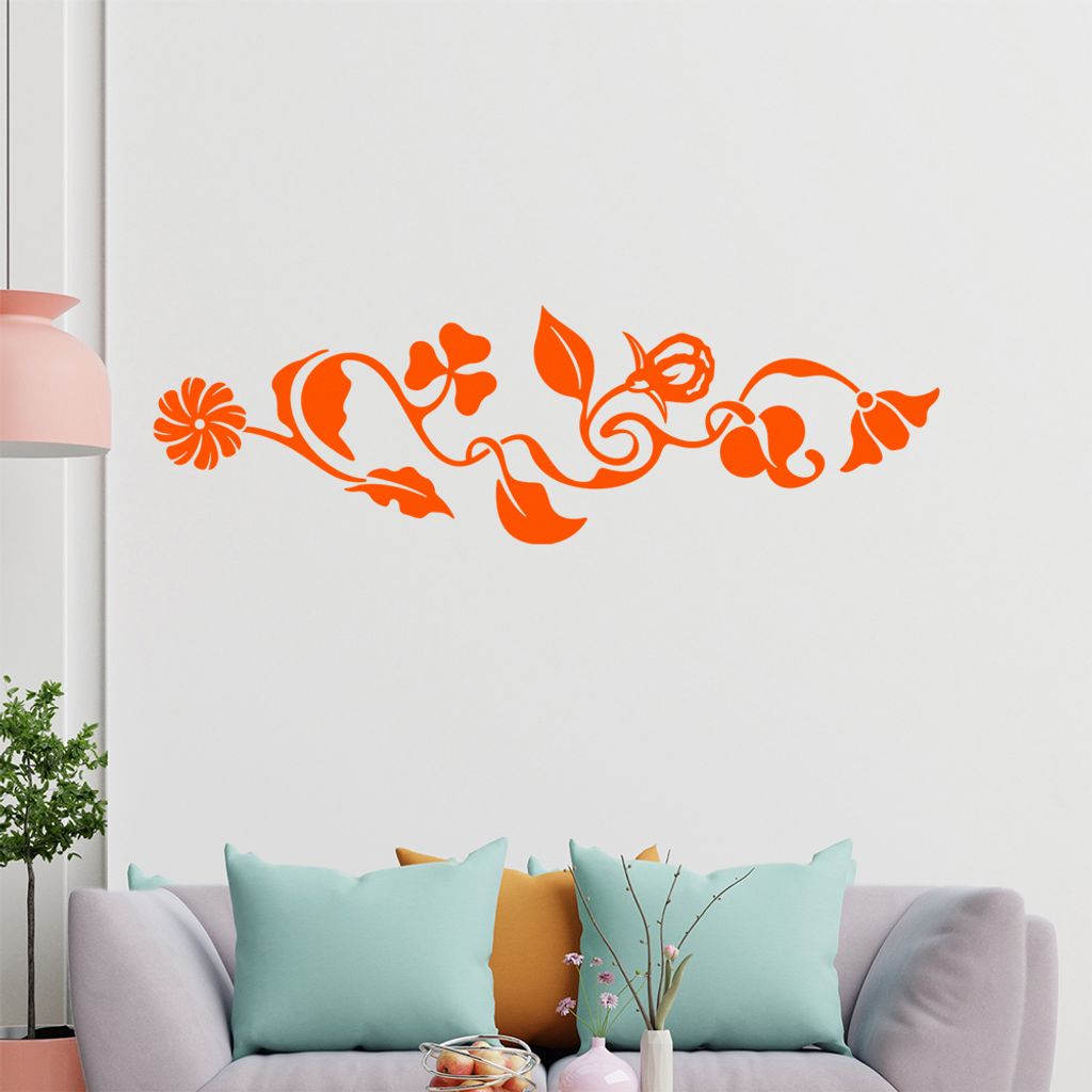 verschiedene Blätter - Pflanze - Kleeblatt Wandtattoo in 6 Größen - Wandaufkleber Wall Sticker - Dekoration, Küche, Wohnzimmer, Schlafzimmer, B...