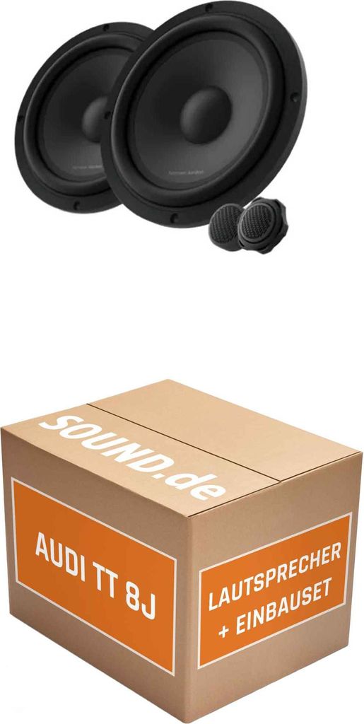 Lautsprecher Boxen Einbaupaket vorne Harman Kardon FLOW 601CFS passend für Audi TT 8J + Roadster | 2x Tief-Mitteltöner 360W MAX