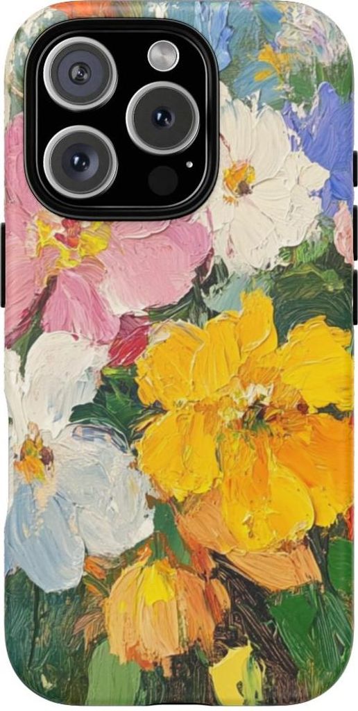 Buntes Blumenbouquet im Ölgemälde-Stil – Hülle Kompatibel mit iPhone 16 Pro