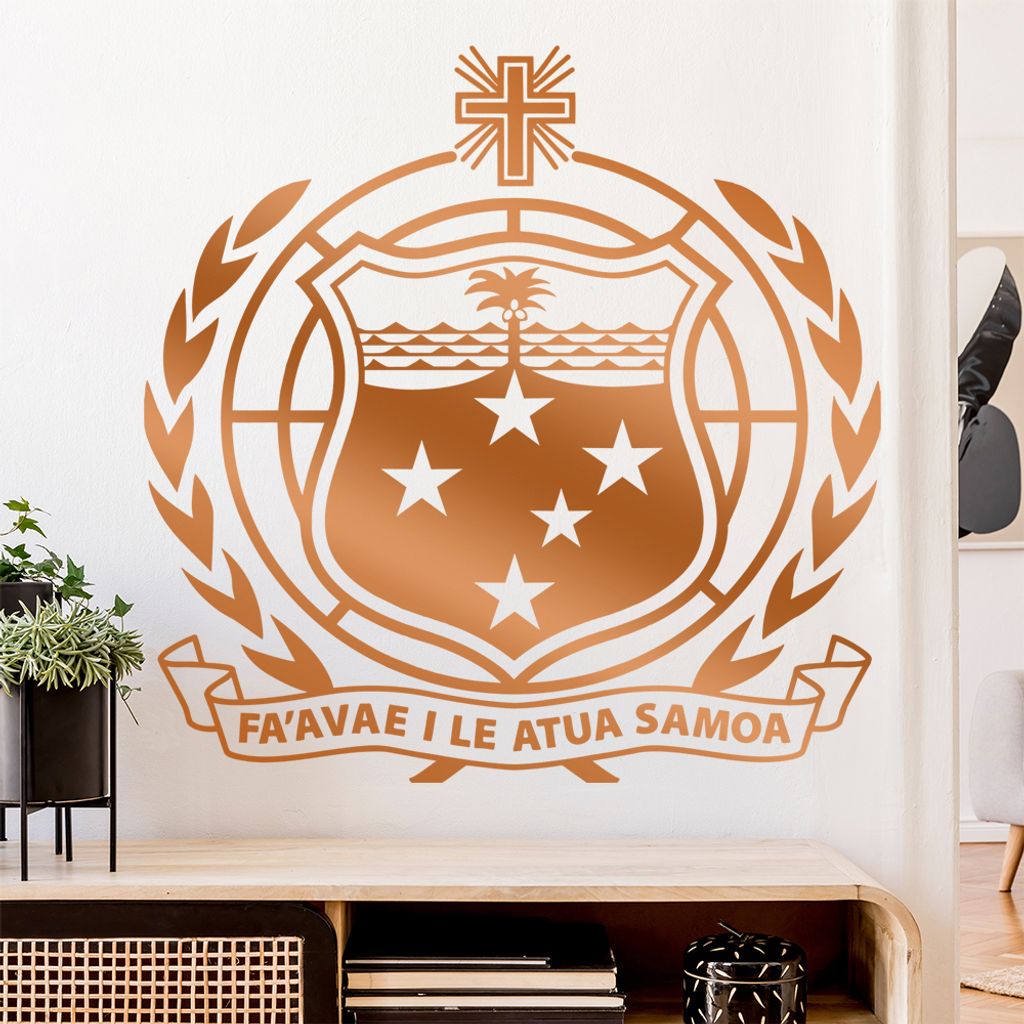 Samoa Wappen Wandtattoo Wandaufkleber Wall Sticker - Dekoration, Küche, Wohnzimmer, Schlafzimmer, Badezimmer
