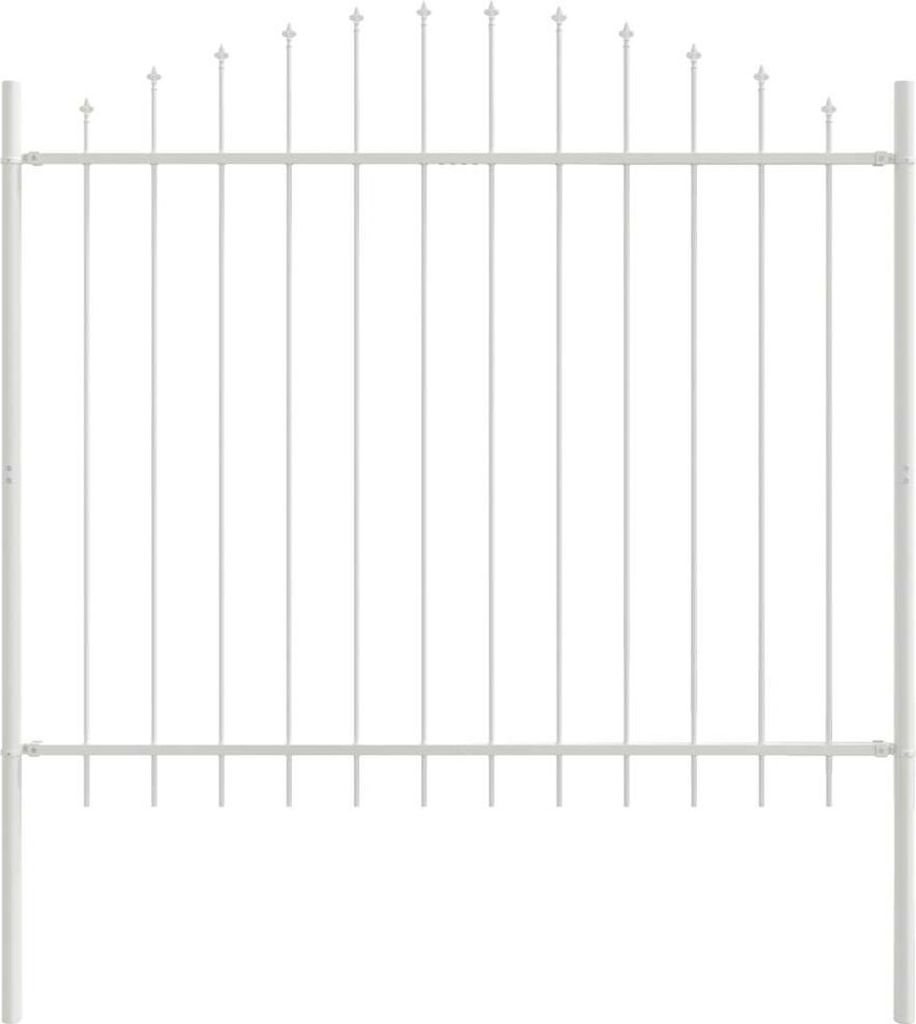 Gartenzaun Woerden Weiß 170 x 190 cm Pulverbeschichteter Stahl