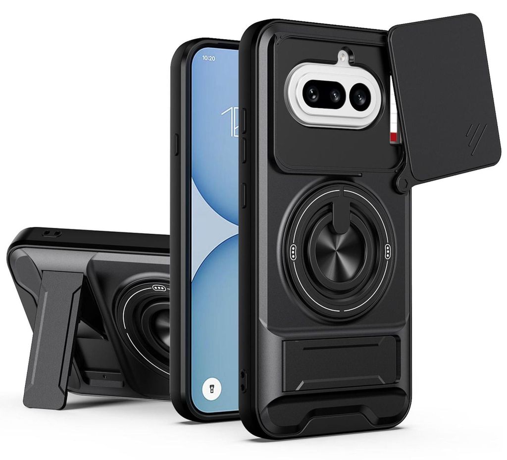 Camshield Handyhülle für Nothing Phone 4a Magnetisch Standfunktion Schwarz