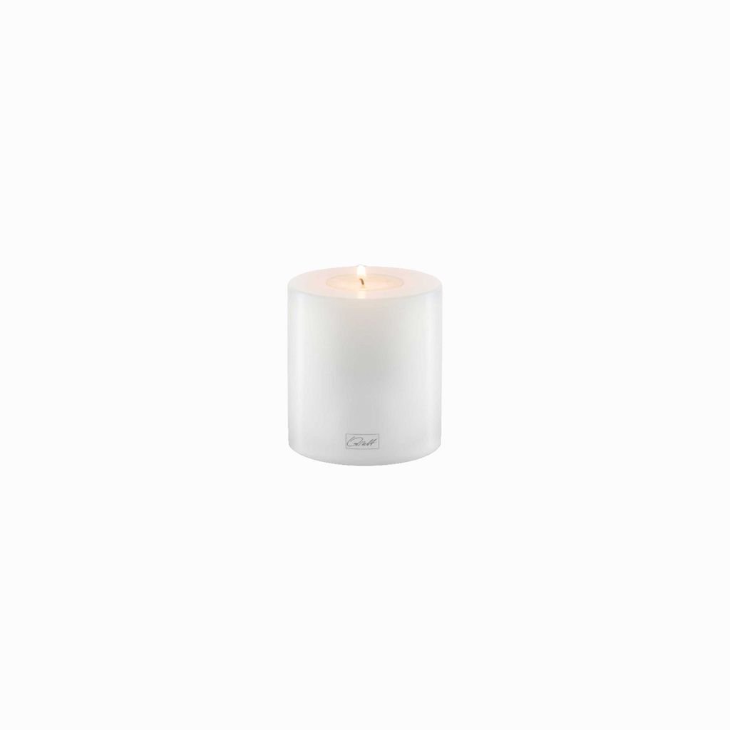 Qult Farluce Trend - Durchm. 8cm | Teelichthalter in Kerzenform | Dauerkerze | Kunststoffkerze in Kerzenoptik | Teelichtkerze mit Teelichteinsatz |...