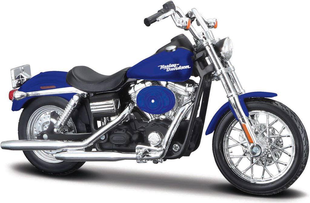 Maisto - HD - Motorrad - 2006 Dyna Street Bob, Metall blau, Serie 44, Blisterbox, 1:18