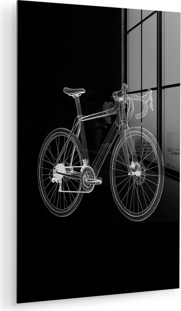 MuchoWow Glasbilder - Bilder auf Wandbild - Foto auf Glas Linien - Illustration - Weiß 60x90 cm Wanddekoration aus Glas - Acrylglasbild - Acrylbil...