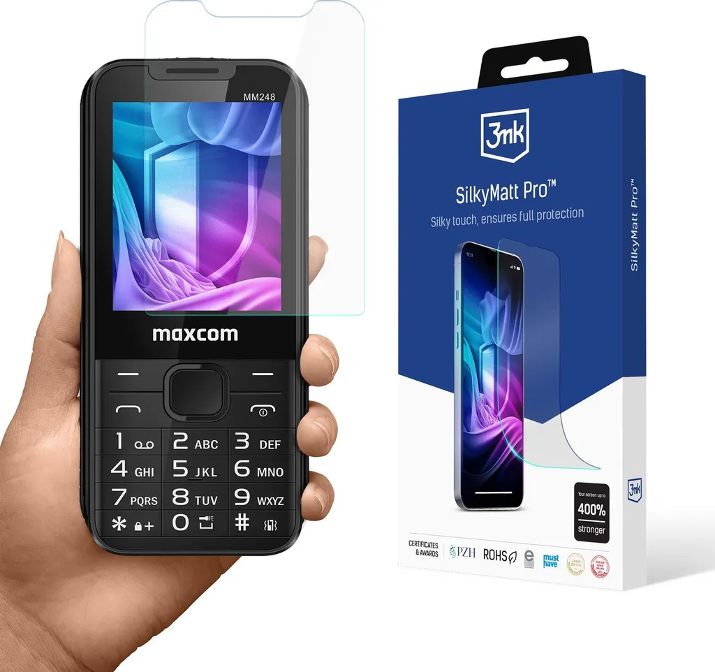 Maxcom MM248 4G Cellulare Anti-Graffio con 3mk Silky Matt Pro Matte
