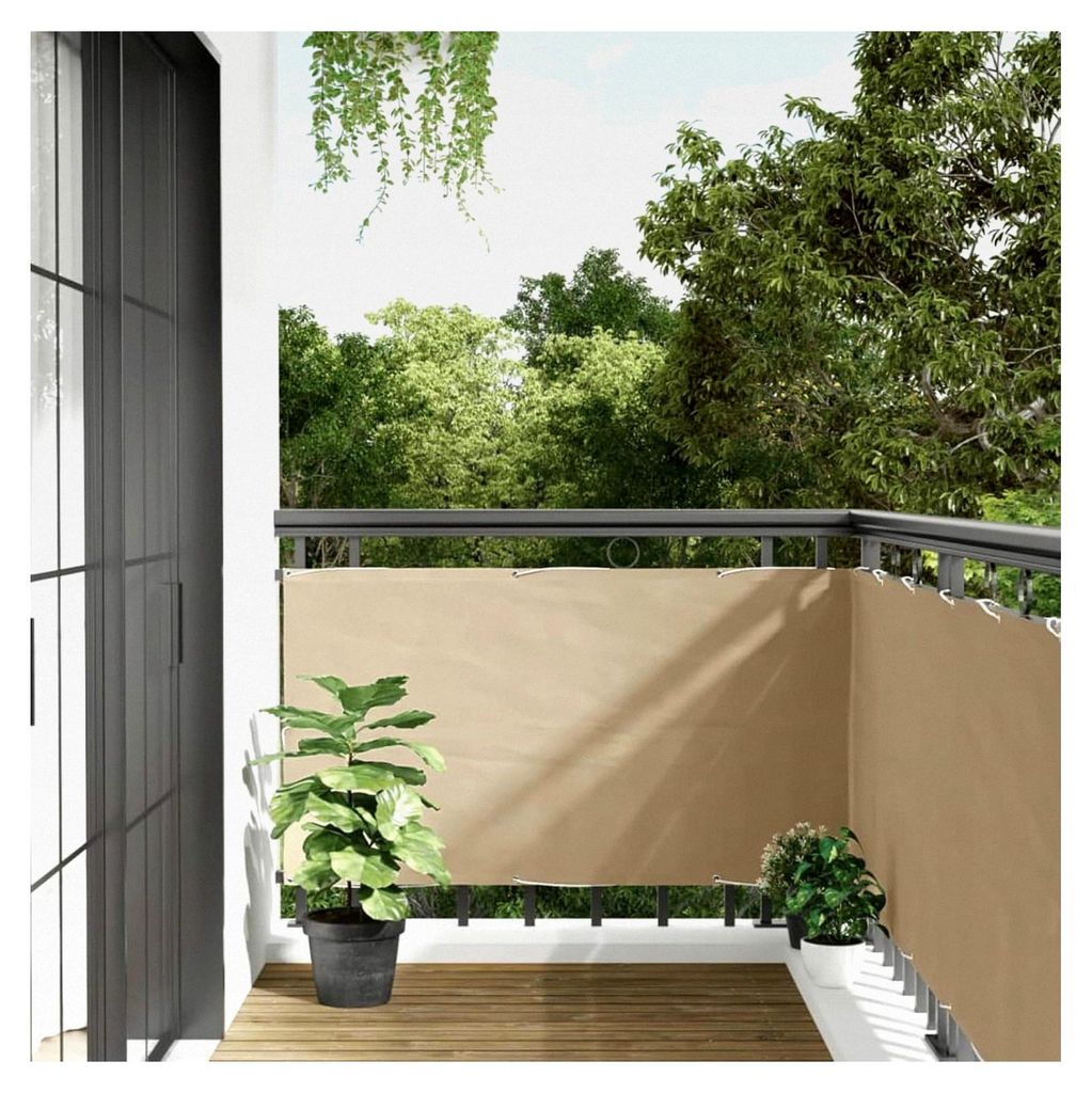 Balkonsichtschutz Oxfordgewebe 75x400 cm Beige