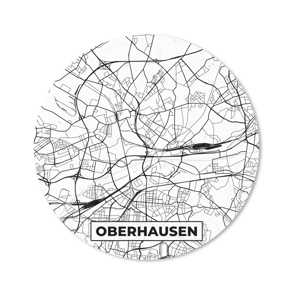 MuchoWow Mauspad Mousepad Oberhausen - Karte - Stadtplan 50x50 cm - Mousepads - Maus Mat - Pad - Mausunterlage - Vinyl
