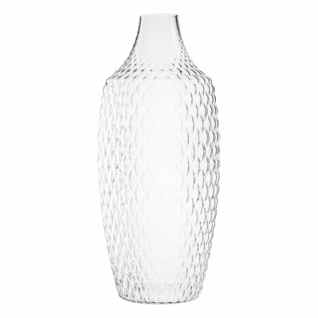 Leonardo Poesia Bodenvase aus Glas, handgefertigte Deko-Vase mit eltegant strukturierter Oberfläche für Pampagras Trockenblumen, Klar, Höhe: 60 ...