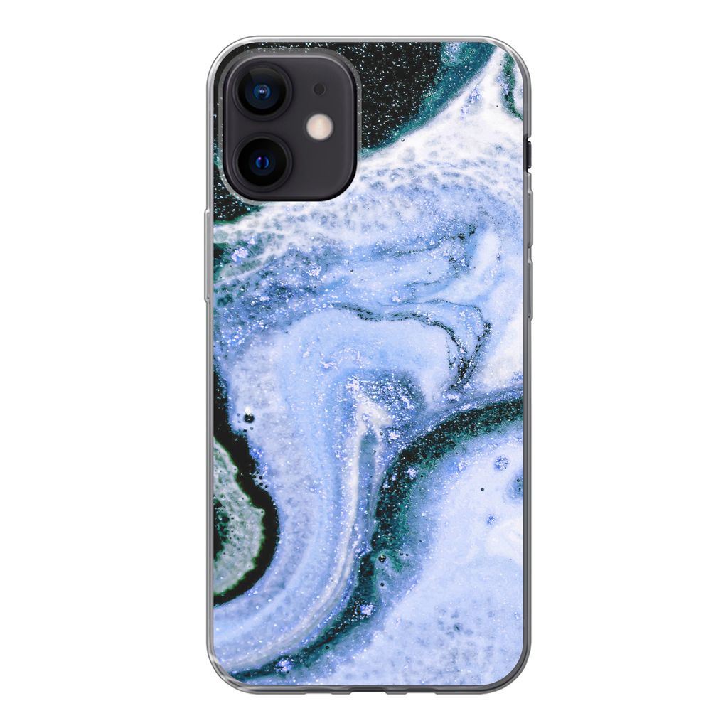 MuchoWow Handyhülle Schutzhülle Hülle für iPhone 12 Mineralien - Natursteine - Universum Silikon Softcase Handy Hülle - Schutzhülle