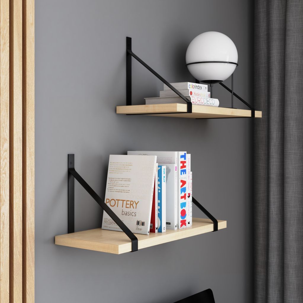 AKKE Ahorn Hängeregal GINO modern LOFT-style LxB: 50x20 cm