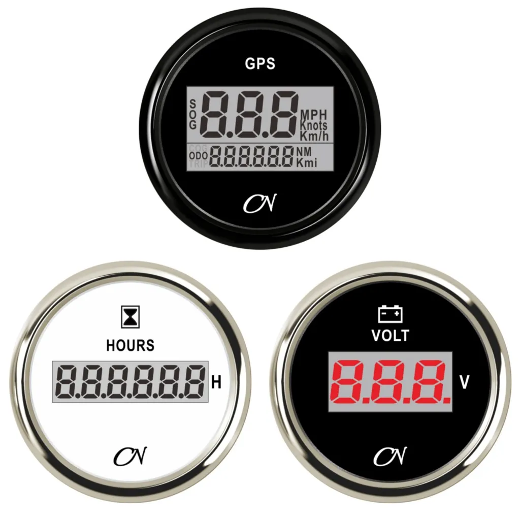 Compteur d'heures digital CN avec écran LCD et finition chrome luxe - 2