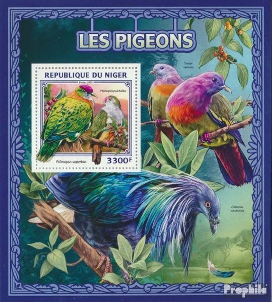 Briefmarken Niger 2016 Mi Block 611 (kompl. Ausg.) postfrisch Tauben