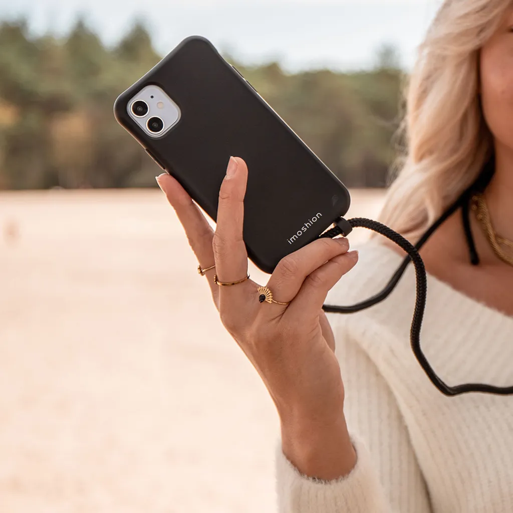 Custodia iPhone 15 Pro Nera con Laccio iMoshion: Accessorio Fashion - 4