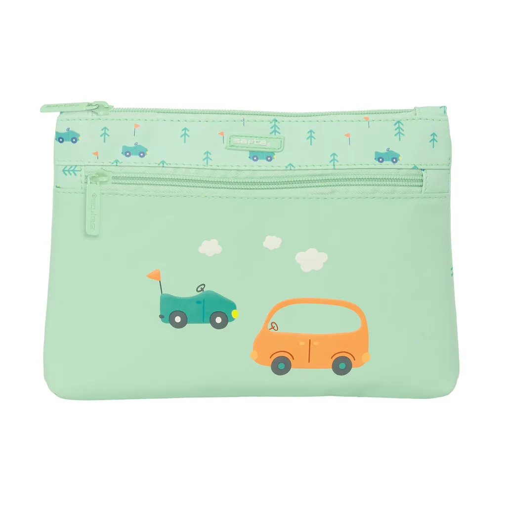 Astuccio Scuola Cars Safta Verde 23cm - Resistente e Facile da Pulire