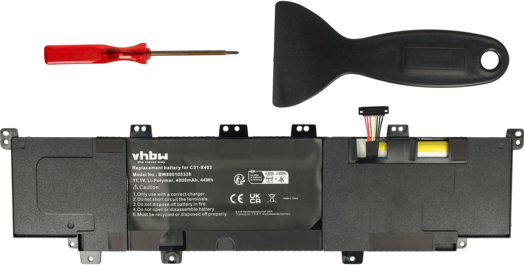 vhbw Akku Ersatz für C31-X402 für Notebook (4000 mAh, 11,1 Produktbild 