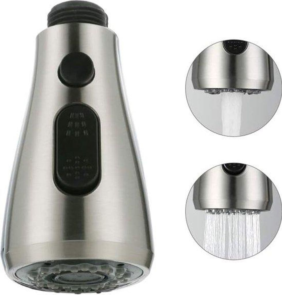 Dusche-Set mit 3 Funktionen, Mat-Kop, Reservekop, Armatur, Spülarmatur für Küchenkran (Mat)